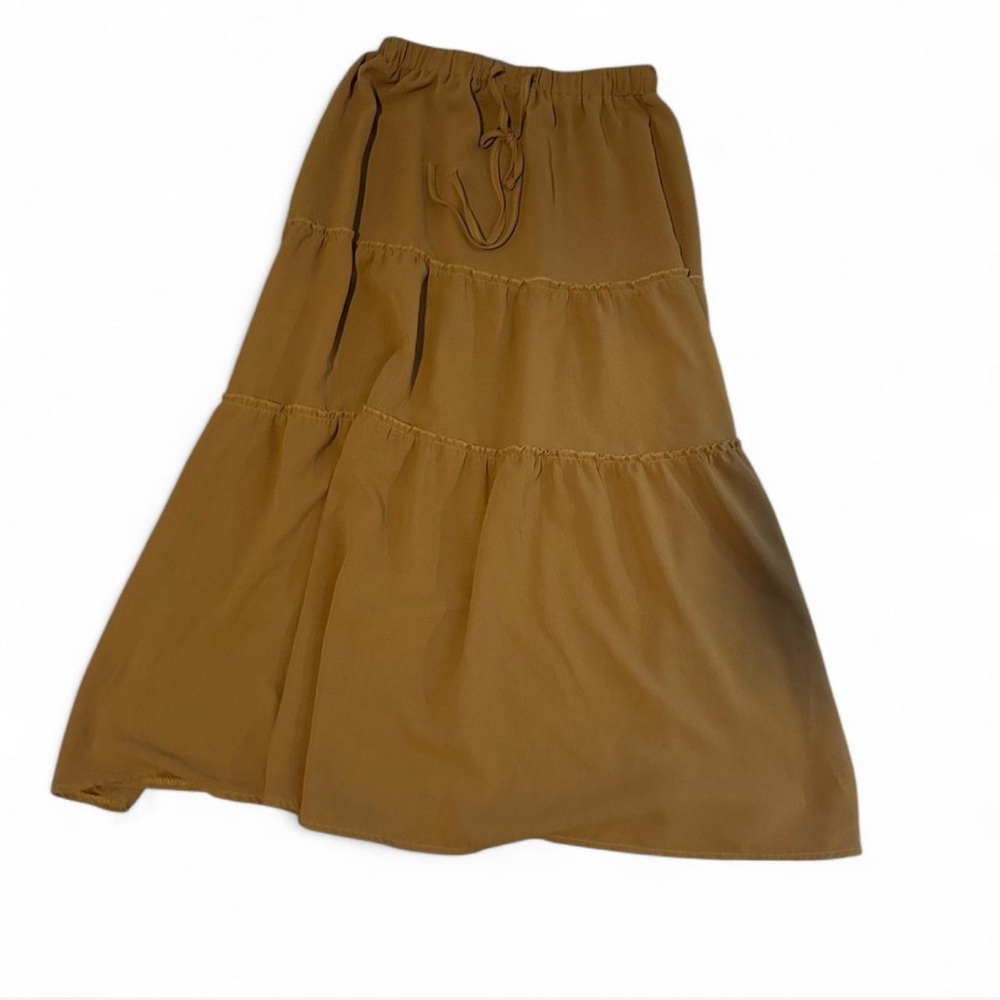 Elegant Brown Tiered Skirt
